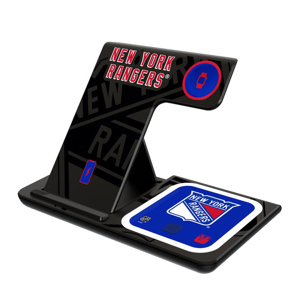 New York Rangers Monocolor Tilt 3 in 1 Charging Station