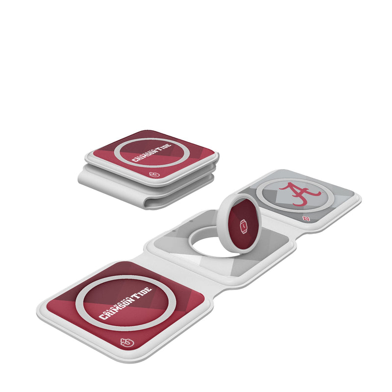 University of Alabama Crimson Tide Script A Color Block Foldable 3 in 1 Charger