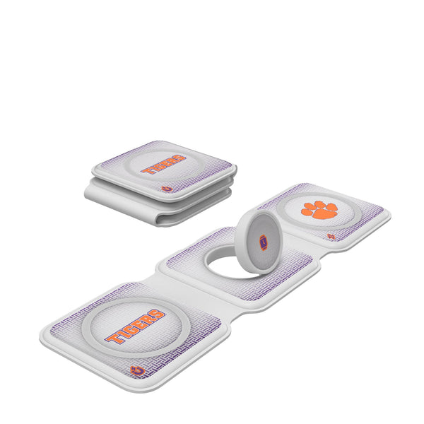 Clemson University Tigers Linen Foldable 3 in 1 Charger