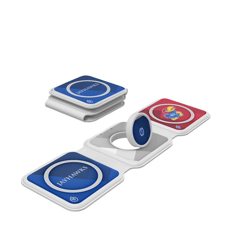 University of Kansas Jayhawks Color Block Foldable 3 in 1 Charger