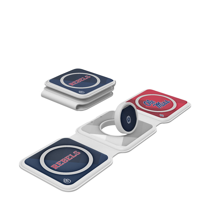 University of Mississippi Rebels Color Block Foldable 3 in 1 Charger