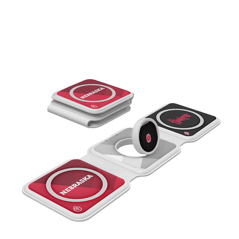 University of Nebraska Huskers Color Block Foldable 3 in 1 Charger