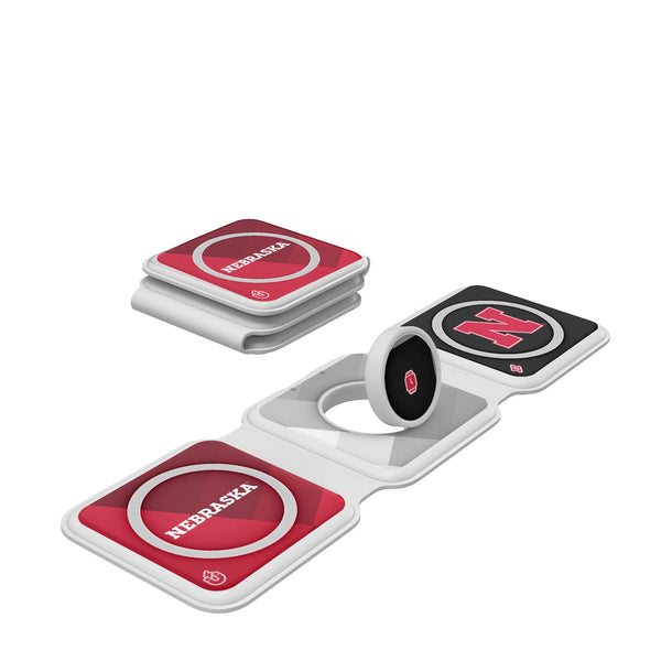 University of Nebraska Huskers Block N Color Block Foldable 3 in 1 Charger