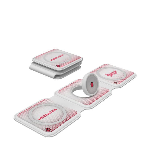 University of Nebraska Huskers Linen Foldable 3 in 1 Charger