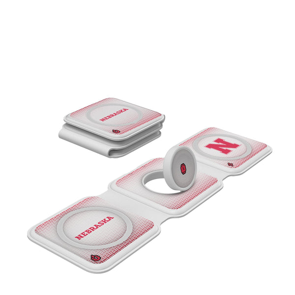 University of Nebraska Huskers Block N Linen Foldable 3 in 1 Charger