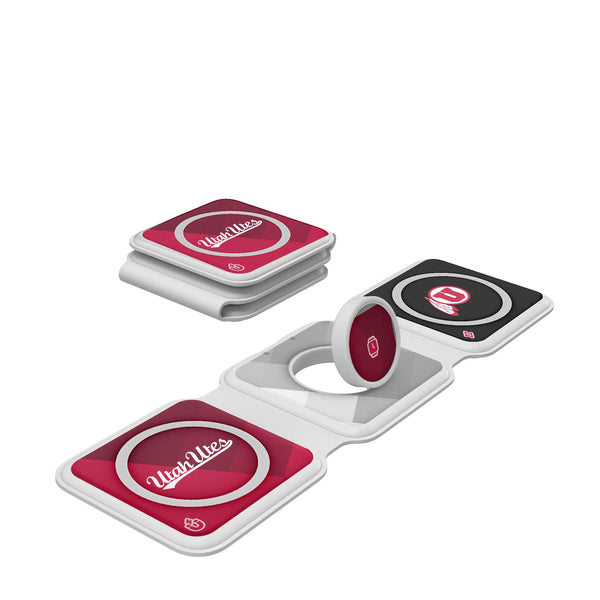 University of Utah Utes Color Block Foldable 3 in 1 Charger