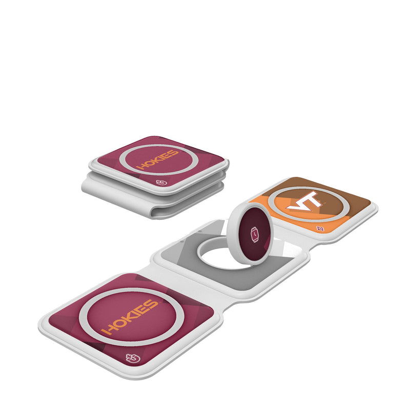 Virginia Tech Hokies Color Block Foldable 3 in 1 Charger