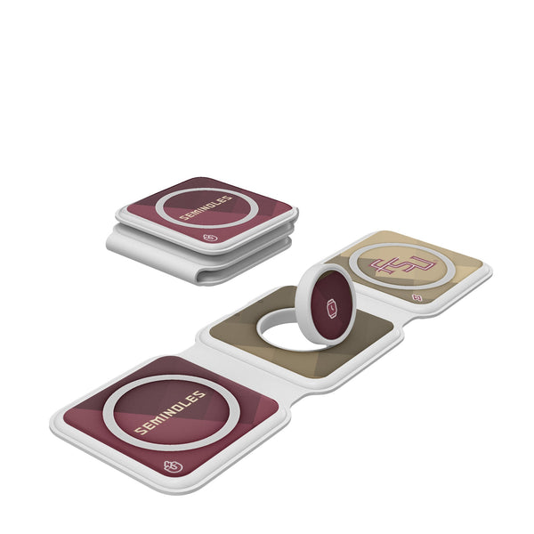 Florida State University Seminoles Athletic Wordmark Color Block Foldable 3 in 1 Charger