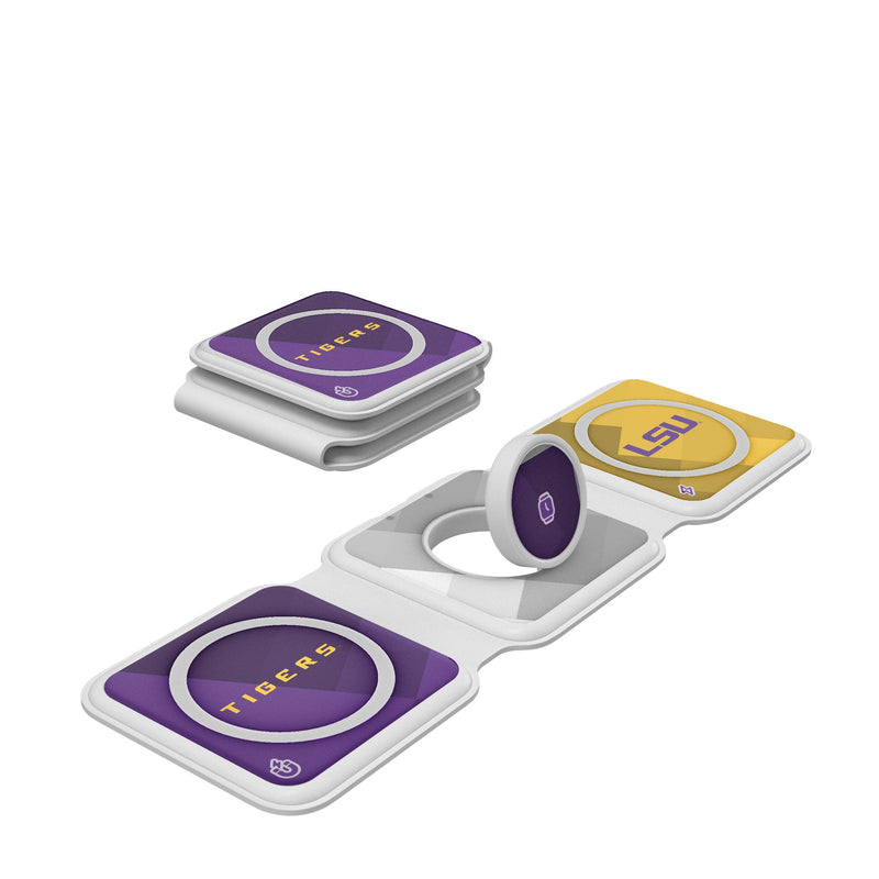 Louisiana State University Tigers Color Block Foldable 3 in 1 Charger