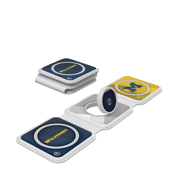 University of Michigan Wolverines Color Block Foldable 3 in 1 Charger