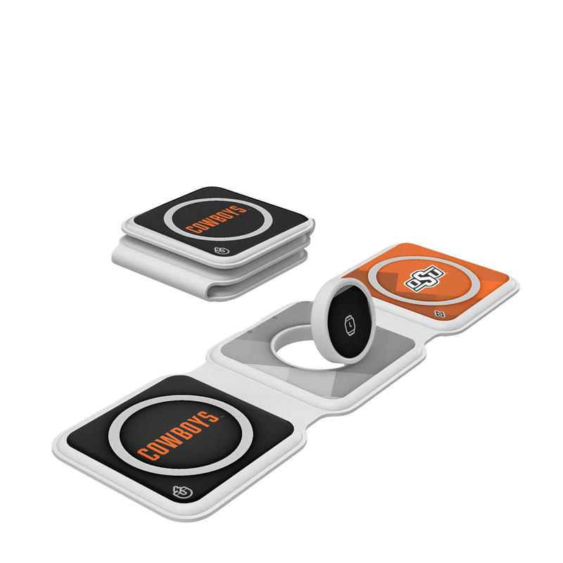 Oklahoma State University Cowboys Color Block Foldable 3 in 1 Charger