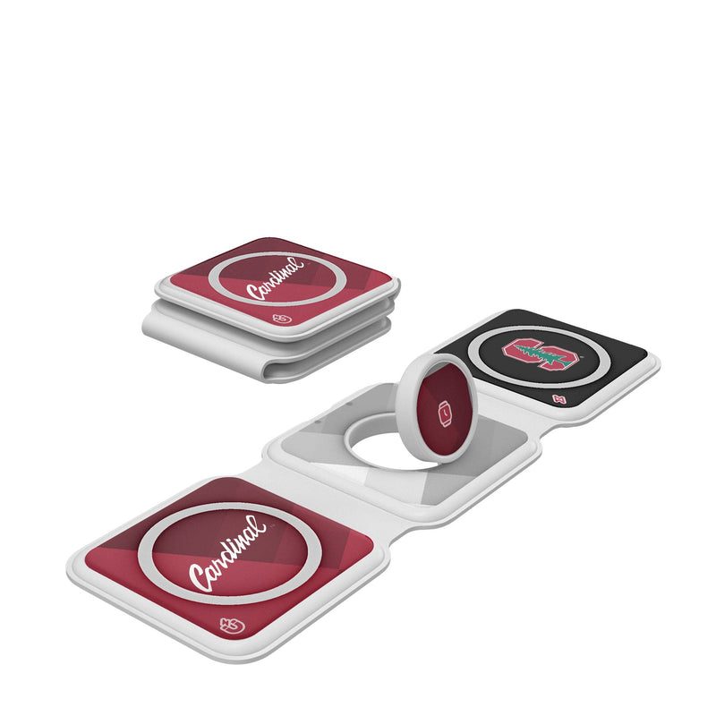 Stanford University Cardinal Color Block Foldable 3 in 1 Charger