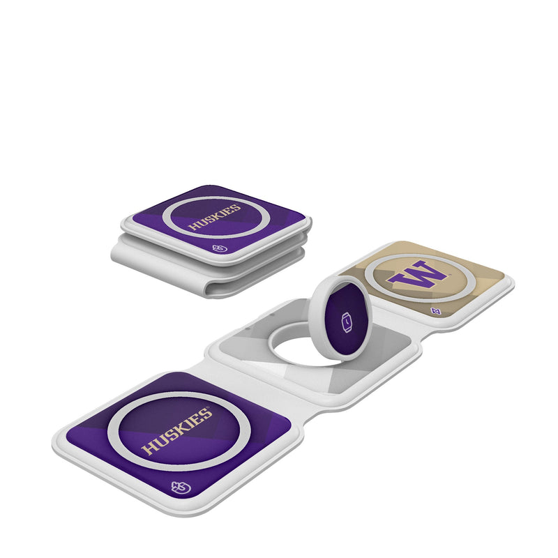 University of Washington Huskies Color Block Foldable 3 in 1 Charger