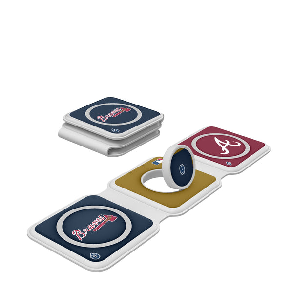 Atlanta Braves Color Block Foldable 3 in 1 Charger