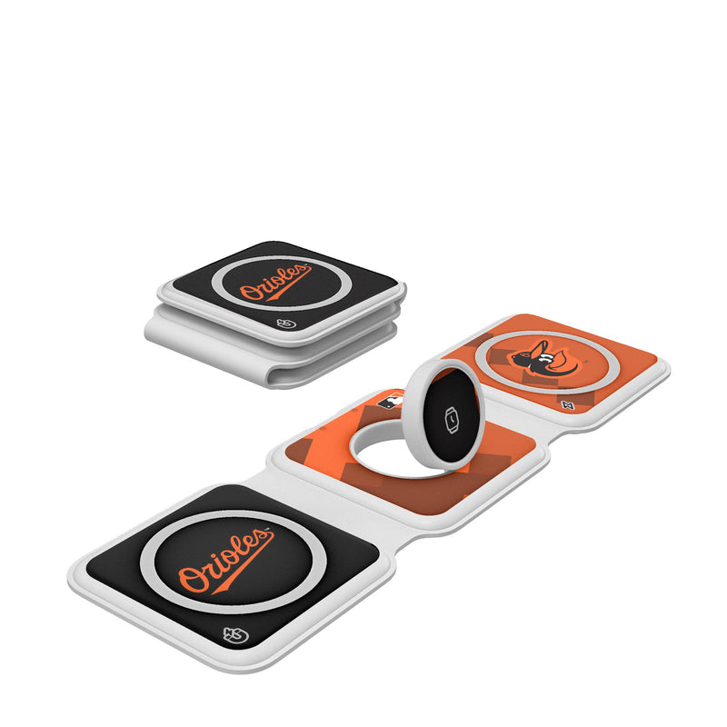 Baltimore Orioles Color Block Foldable 3 in 1 Charger