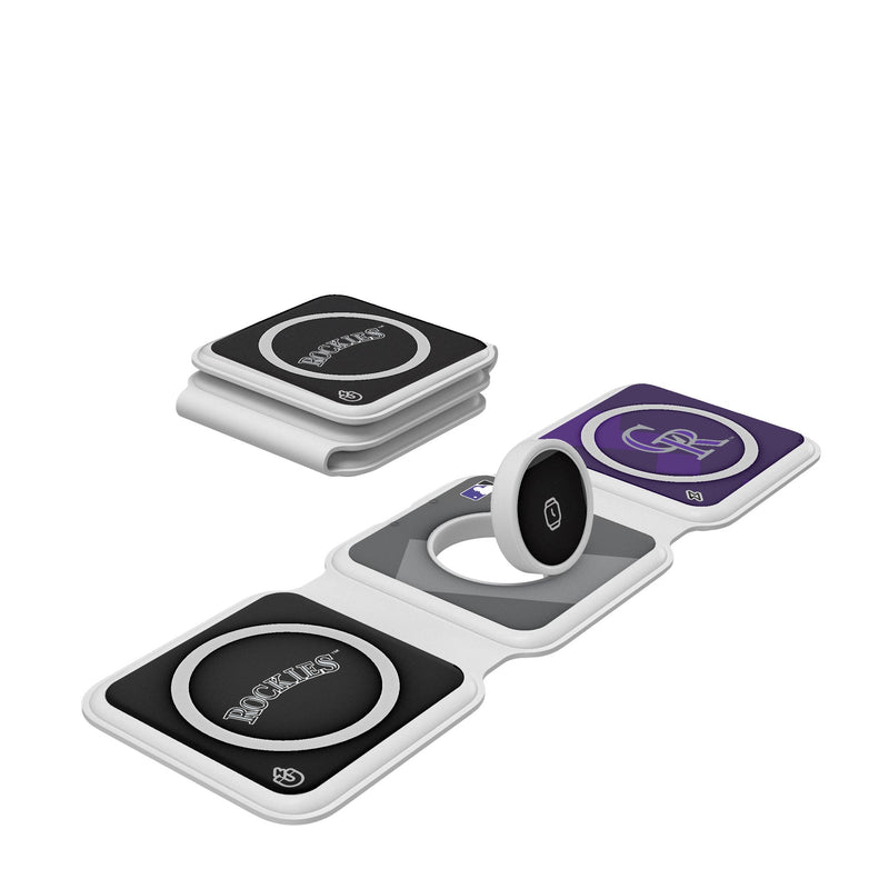 Colorado Rockies Color Block Foldable 3 in 1 Charger