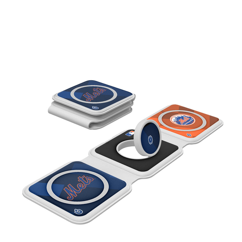 New York Mets Color Block Foldable 3 in 1 Charger