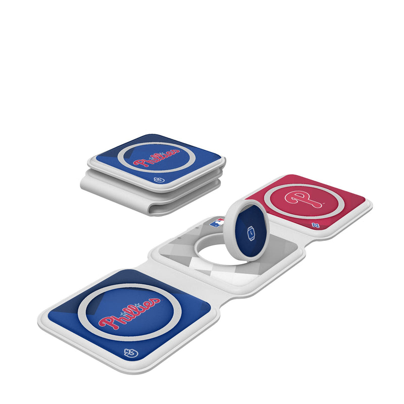 Philadelphia Phillies Color Block Foldable 3 in 1 Charger