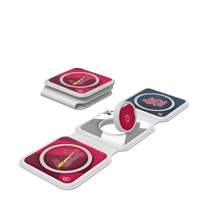 St Louis Cardinals Color Block Foldable 3 in 1 Charger