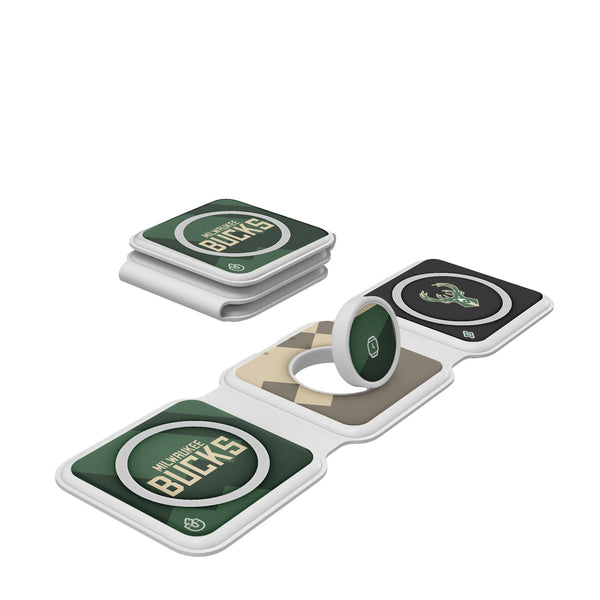 Milwaukee Bucks Color Block Foldable 3 in 1 Charger