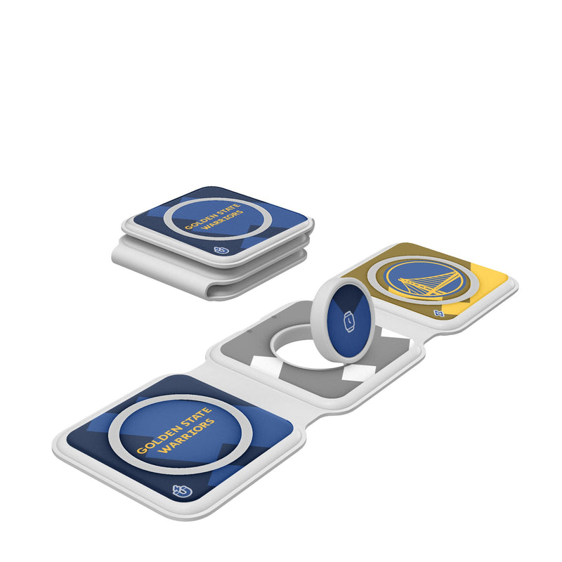 Golden State Warriors Color Block Foldable 3 in 1 Charger