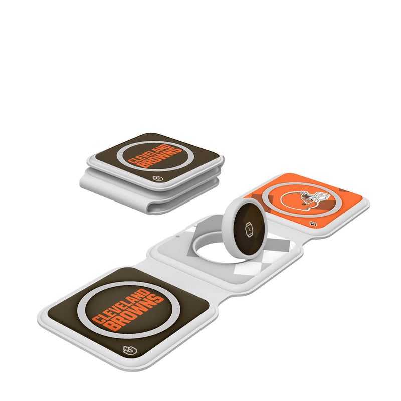 Cleveland Browns Color Block Foldable 3 in 1 Charger