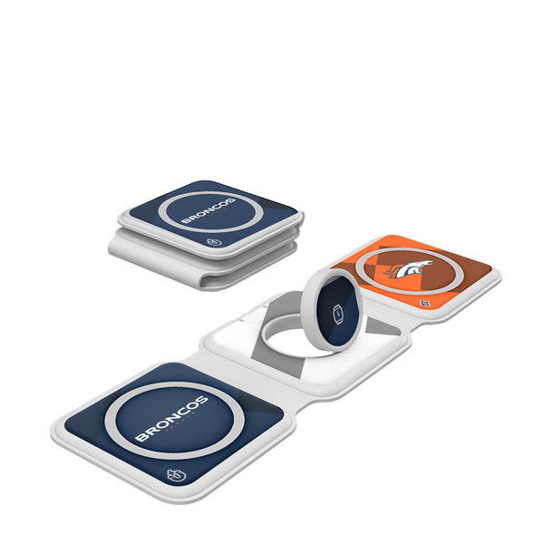 Denver Broncos Color Block Foldable 3 in 1 Charger