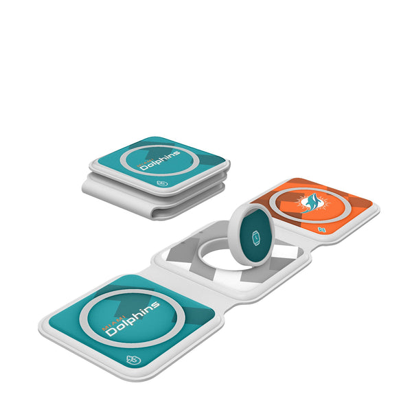 Miami Dolphins Color Block Foldable 3 in 1 Charger