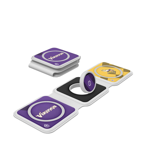 Minnesota Vikings Color Block Foldable 3 in 1 Charger