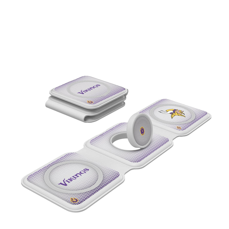 Minnesota Vikings Linen Foldable 3 in 1 Charger