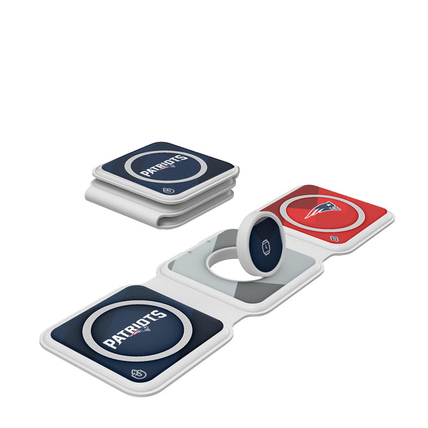 New England Patriots Color Block Foldable 3 in 1 Charger