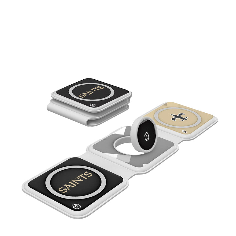 New Orleans Saints Color Block Foldable 3 in 1 Charger