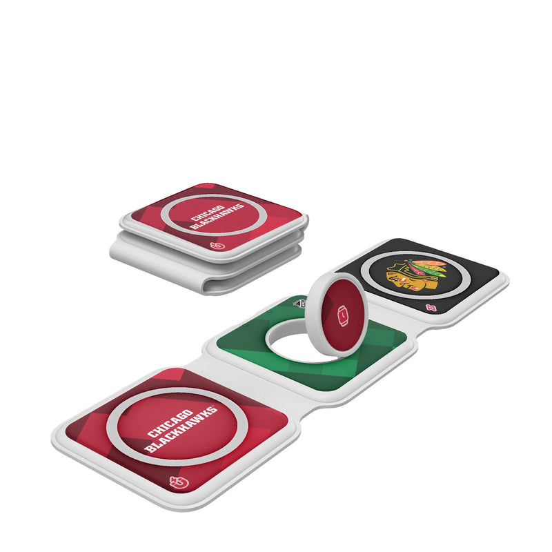 Chicago Blackhawks Color Block Foldable 3 in 1 Charger