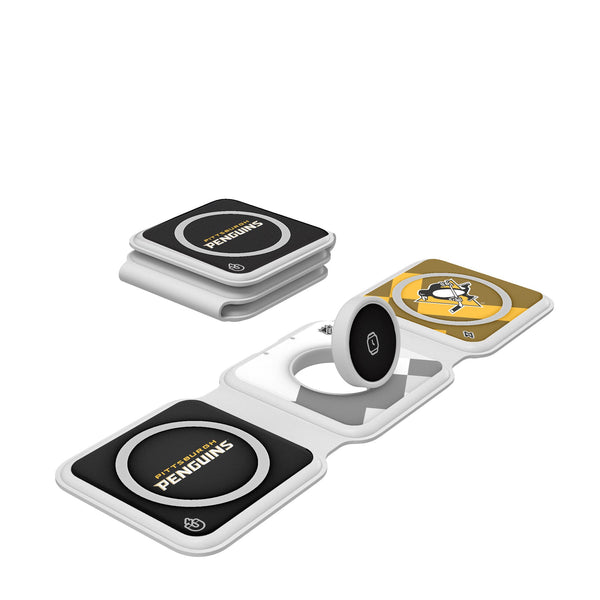 Pittsburgh Penguins Color Block Foldable 3 in 1 Charger