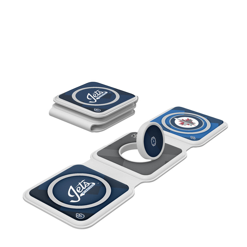 Winnipeg Jets Color Block Foldable 3 in 1 Charger