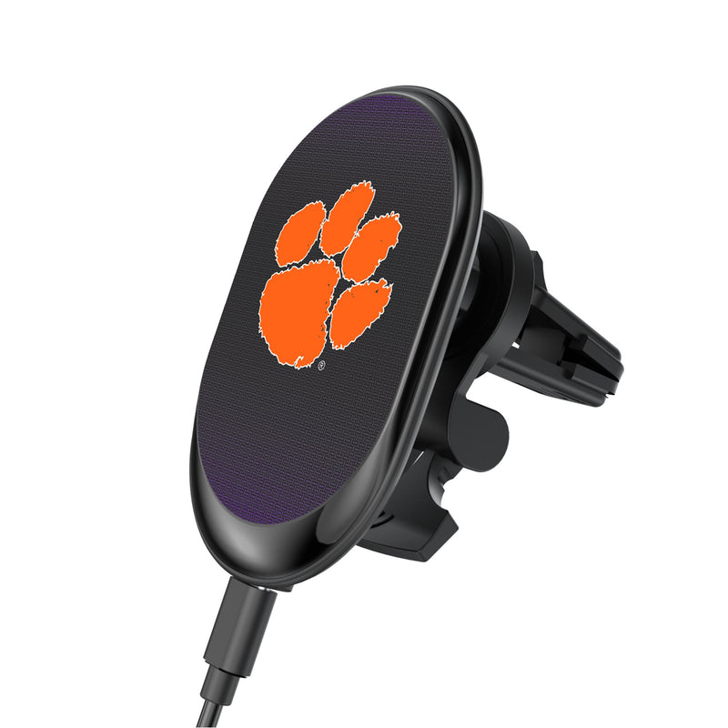 Clemson University Tigers Linen Wireless Mag Car Charger