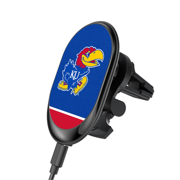 University of Kansas Jayhawks Endzone Solid Wireless Mag Car Charger