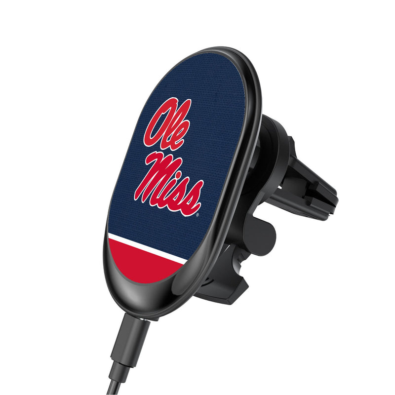 University of Mississippi Rebels Endzone Solid Wireless Mag Car Charger