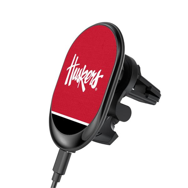 University of Nebraska Huskers Endzone Solid Wireless Mag Car Charger