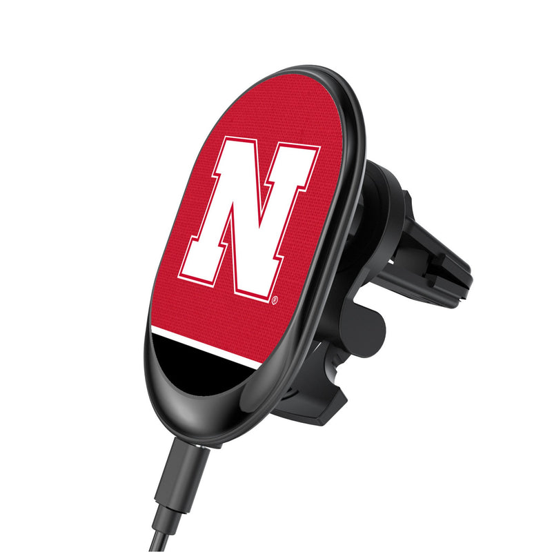 University of Nebraska Huskers Block N Endzone Solid Wireless Mag Car Charger