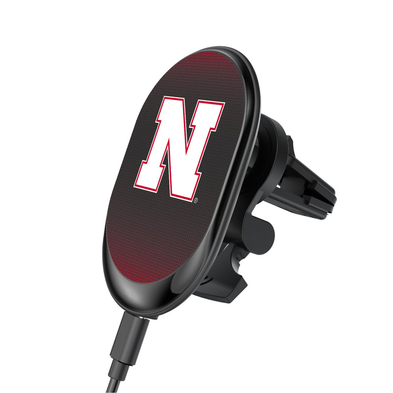 University of Nebraska Huskers Block N Linen Wireless Mag Car Charger