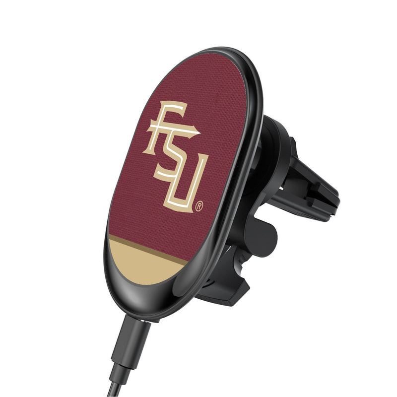 Florida State University Seminoles Athletic Wordmark Endzone Solid Wireless Mag Car Charger