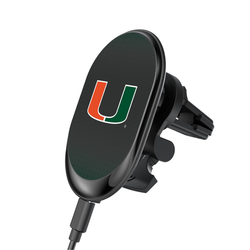 University of Miami Hurricanes Linen Wireless Mag Car Charger