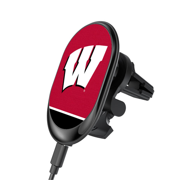 University of Wisconsin Badgers Endzone Solid Wireless Mag Car Charger