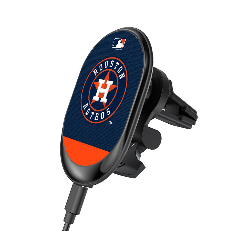 Houston Astros Endzone Solid Wireless Mag Car Charger