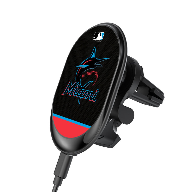 Miami Marlins Endzone Solid Wireless Mag Car Charger