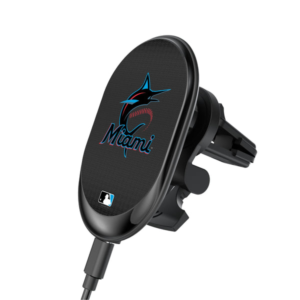 Miami Marlins Linen Wireless Mag Car Charger