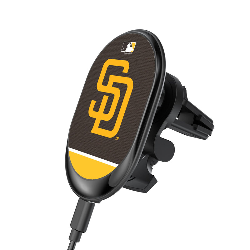 San Diego Padres Endzone Solid Wireless Mag Car Charger