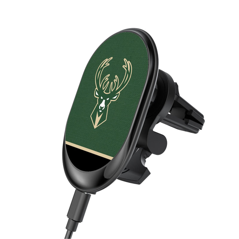 Milwaukee Bucks Endzone Solid Wireless Mag Car Charger