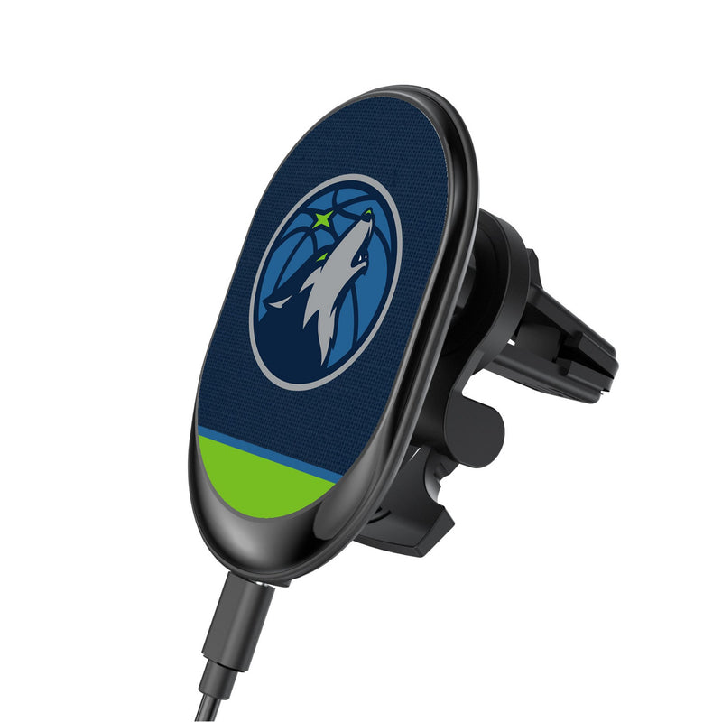 Minnesota Timberwolves Endzone Solid Wireless Mag Car Charger